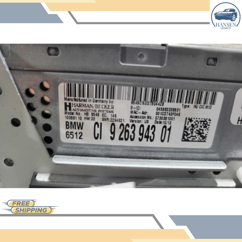 2011–2013 BMW X5 AM FM CD Satellite Radio Player Receiver without Navigation OEM — view 3