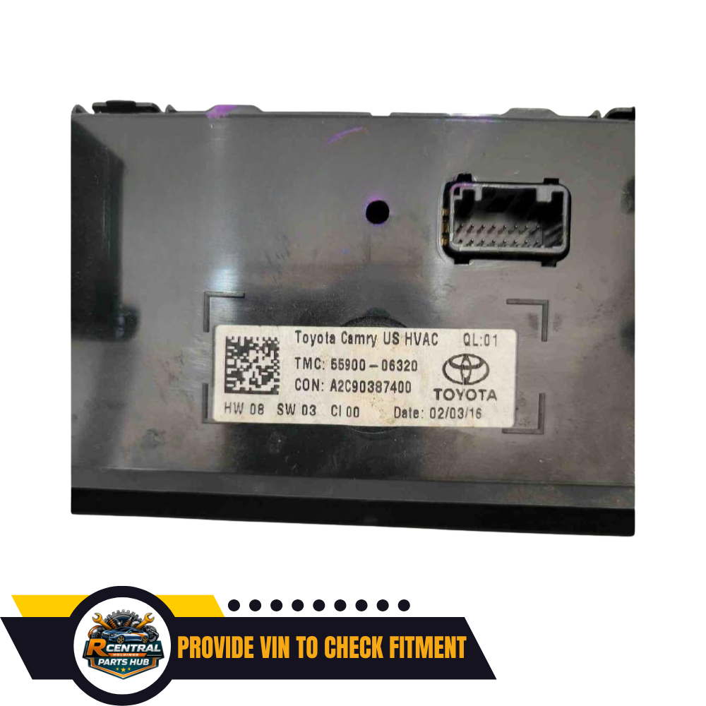 2015–2017 Toyota Camry Manual A/C AC Climate Heater Control — view 5