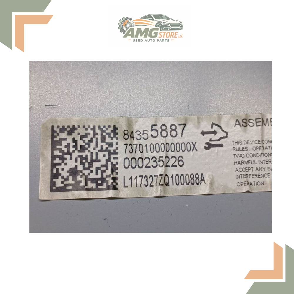 2018–2020 Chevrolet Impala Radio Receiver Display Screen ID 84355887 — view 4