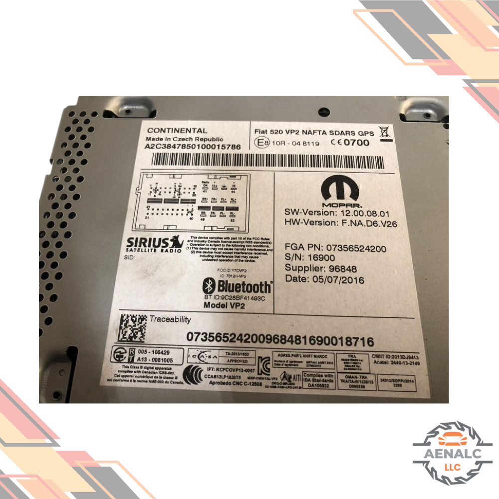 2015–2017 Jeep Renegade 5" Touch Radio Display Receiver Satellite OEM — view 2