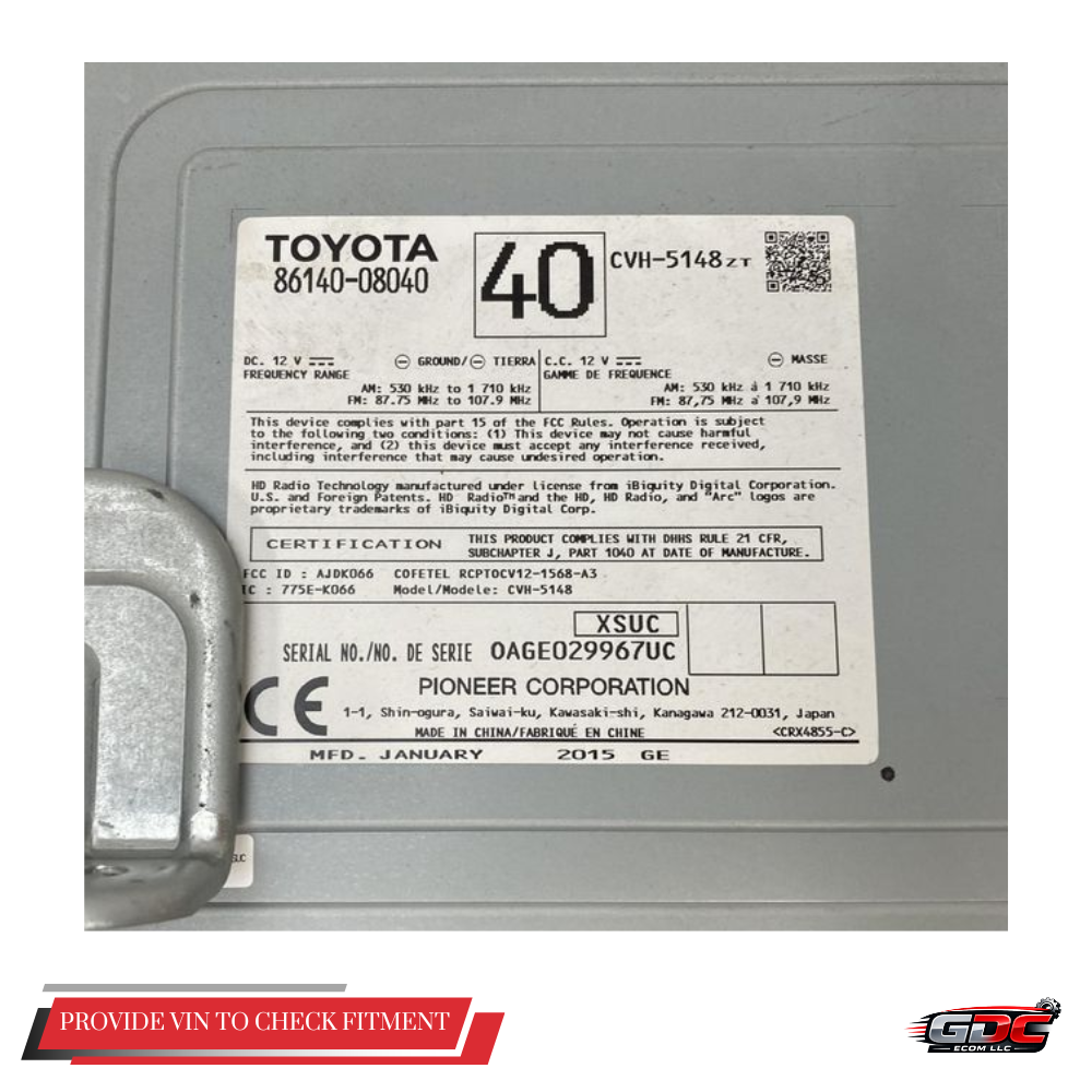 2015 Toyota Sienna AM-FM-CD Radio Receiver P10982 OEM — view 3
