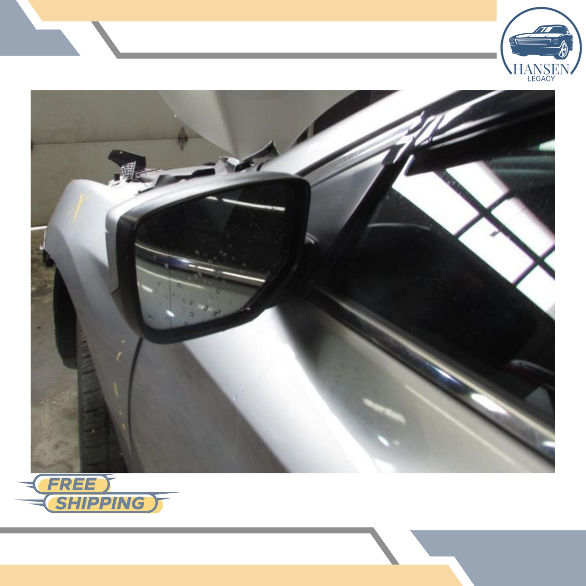 2013–2017 Honda Accord Sedan Left Driver Side View Door Power Mirror Gray LH — view 2
