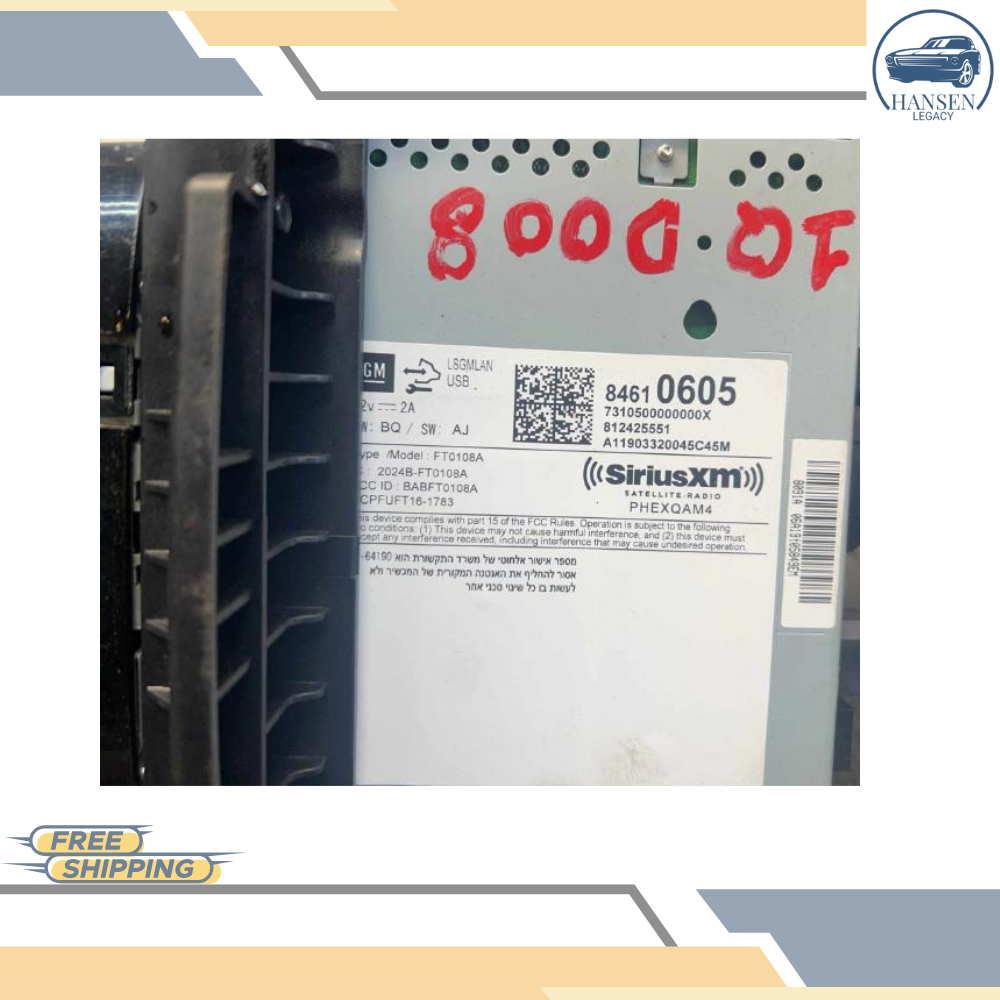 2018–2020 Chevrolet Sonic AM FM Radio Receiver Display Screen ID 84610605 OEM — view 4