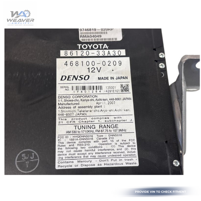 2007–2009 Toyota Camry AM FM CD Navigation Radio Receiver OEM — view 4