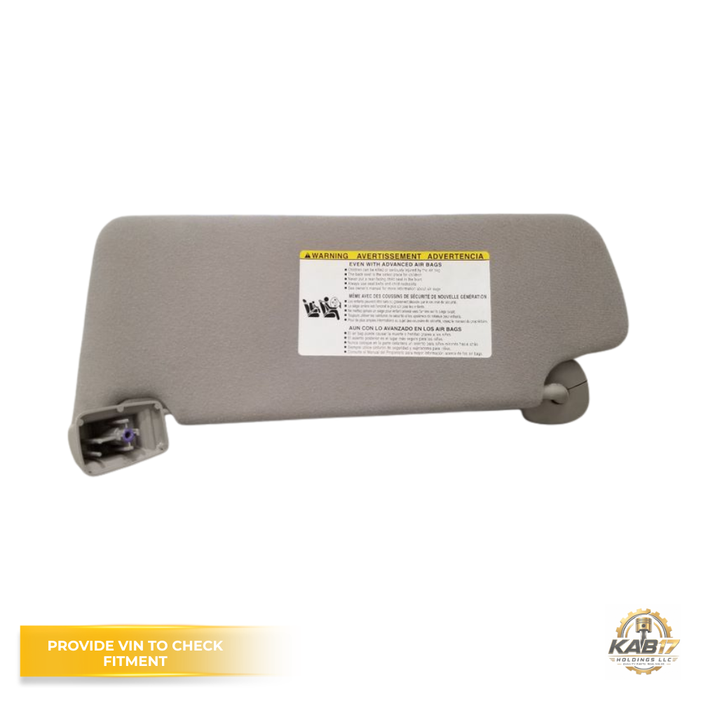 2009–2013 Toyota Tundra Gray Cloth Passenger RH Sun Visor Shade Gray OEM — view 2