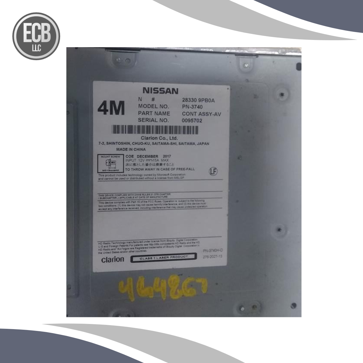 2017–2020 Nissan Pathfinder OEM Radio CD Player Receiver OEM — view 4