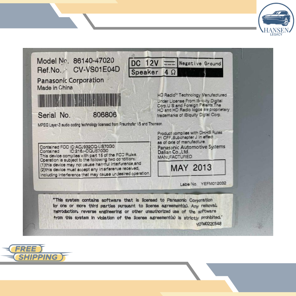 2012–2014 Toyota PRIUS Touch Screen Stereo AM FM XM HD Radio CD Player 57011 OEM — view 3