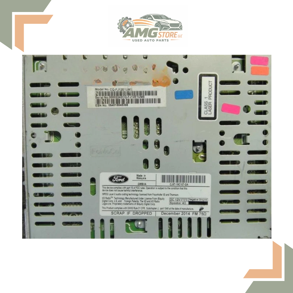 2015–2019 Ford Escape Am Fm Cd Mp3 Single Disc Radio Receiver CJ5T-19C107-GA — view 1