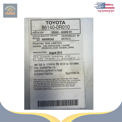 2013–2014 Toyota RAV4 Radio Display & Receiver Screen CD 100071 OEM — view 5