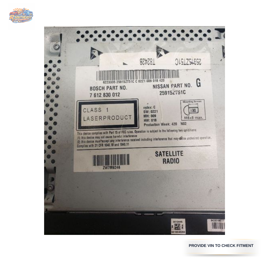 2010–2012 Nissan Sentra AM FM CD Player Radio with Navigation ID 259157W80C OEM — view 2