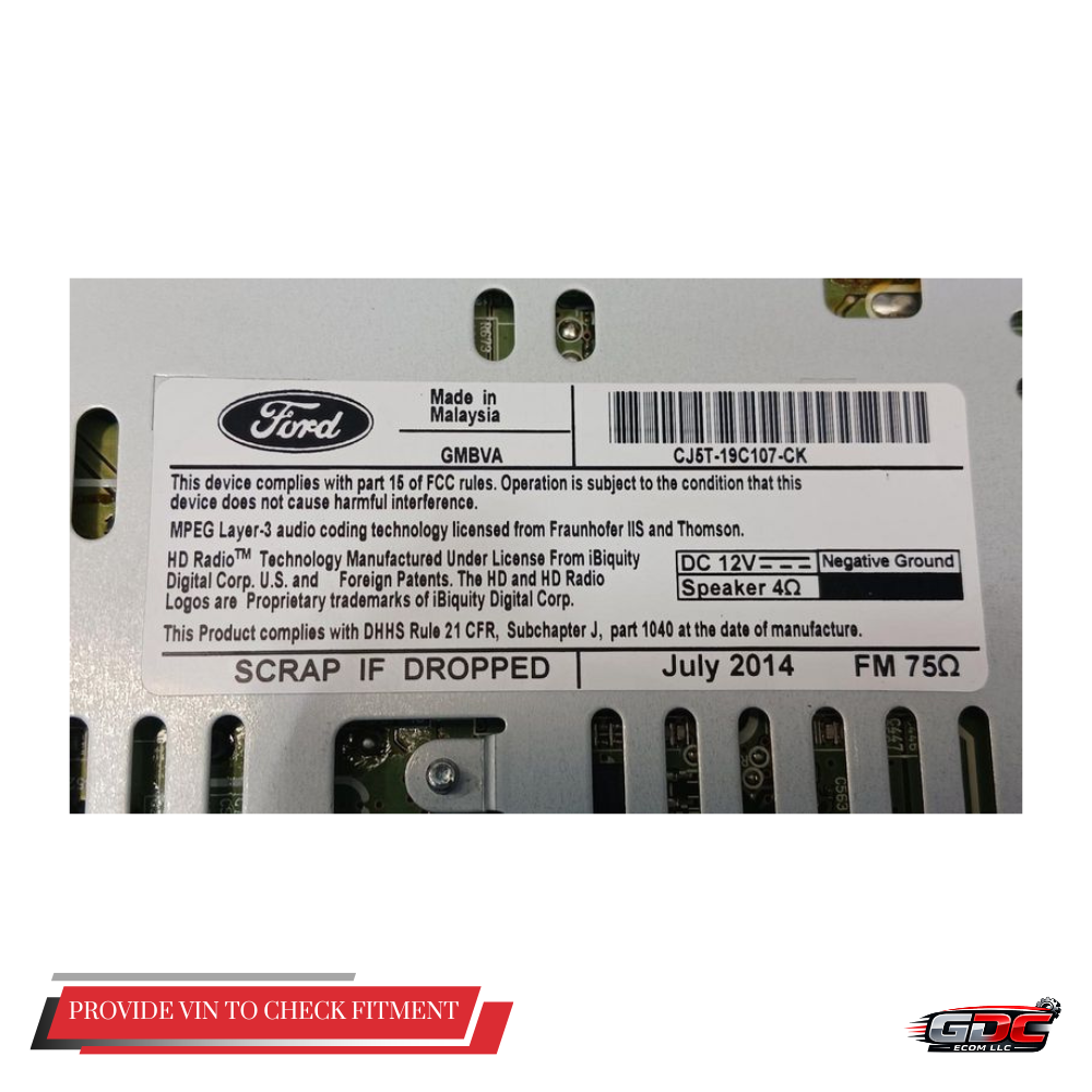 2013–2015 Ford Escape AM FM CD Radio Receiver OEM CJ5T-19C107-CK — view 4