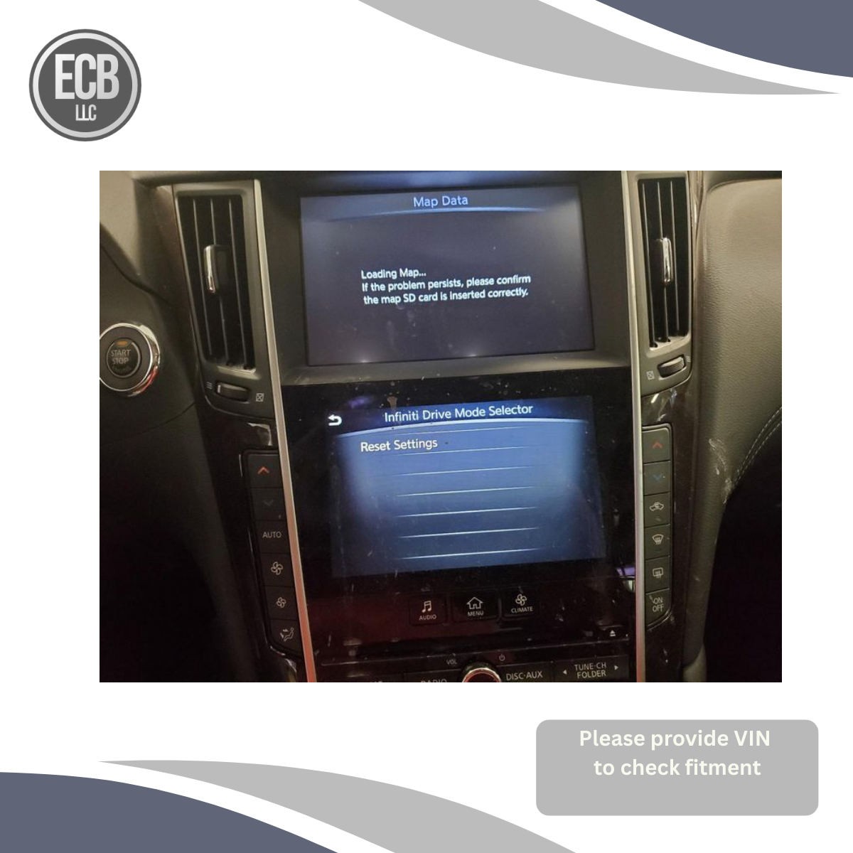 2018–2019 Infiniti Q50 Q60 Dash Radio Information Display Screen with Navigation — view 4
