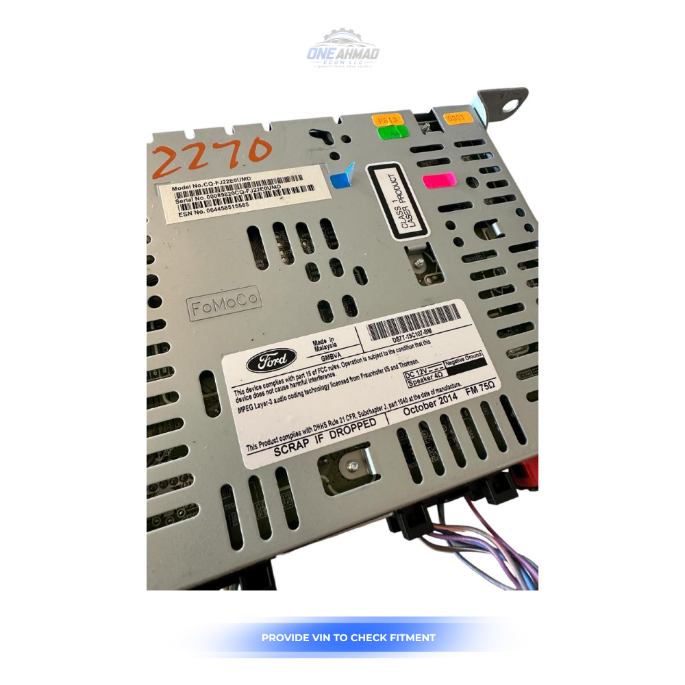2015 Ford Fusion Radio Receiver ID DS7T-19C107-BM OEM — view 3