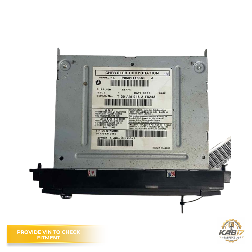2012 Jeep Liberty AM FM CD AUX DVD Navigation Radio with Satellite OEM — view 2