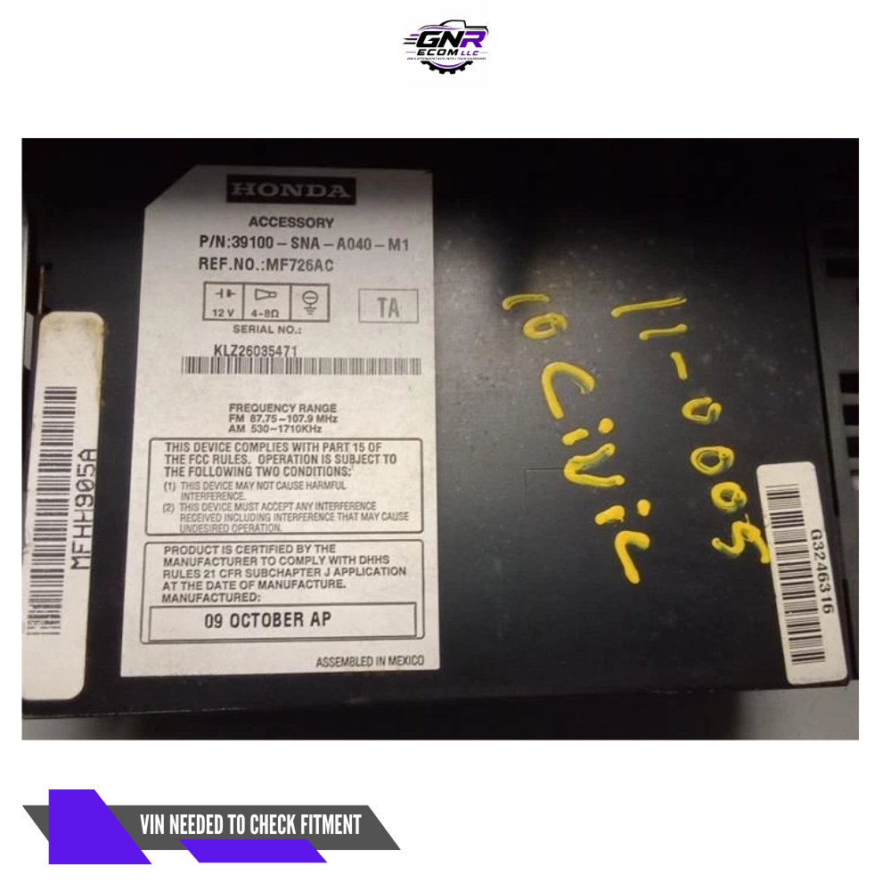 2006–2011 Honda Civic AM FM CD MP3 Radio Receiver Assembly OEM — view 2