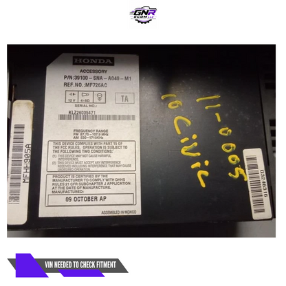 2006–2011 Honda Civic AM FM CD MP3 Radio Receiver Assembly OEM — view 2