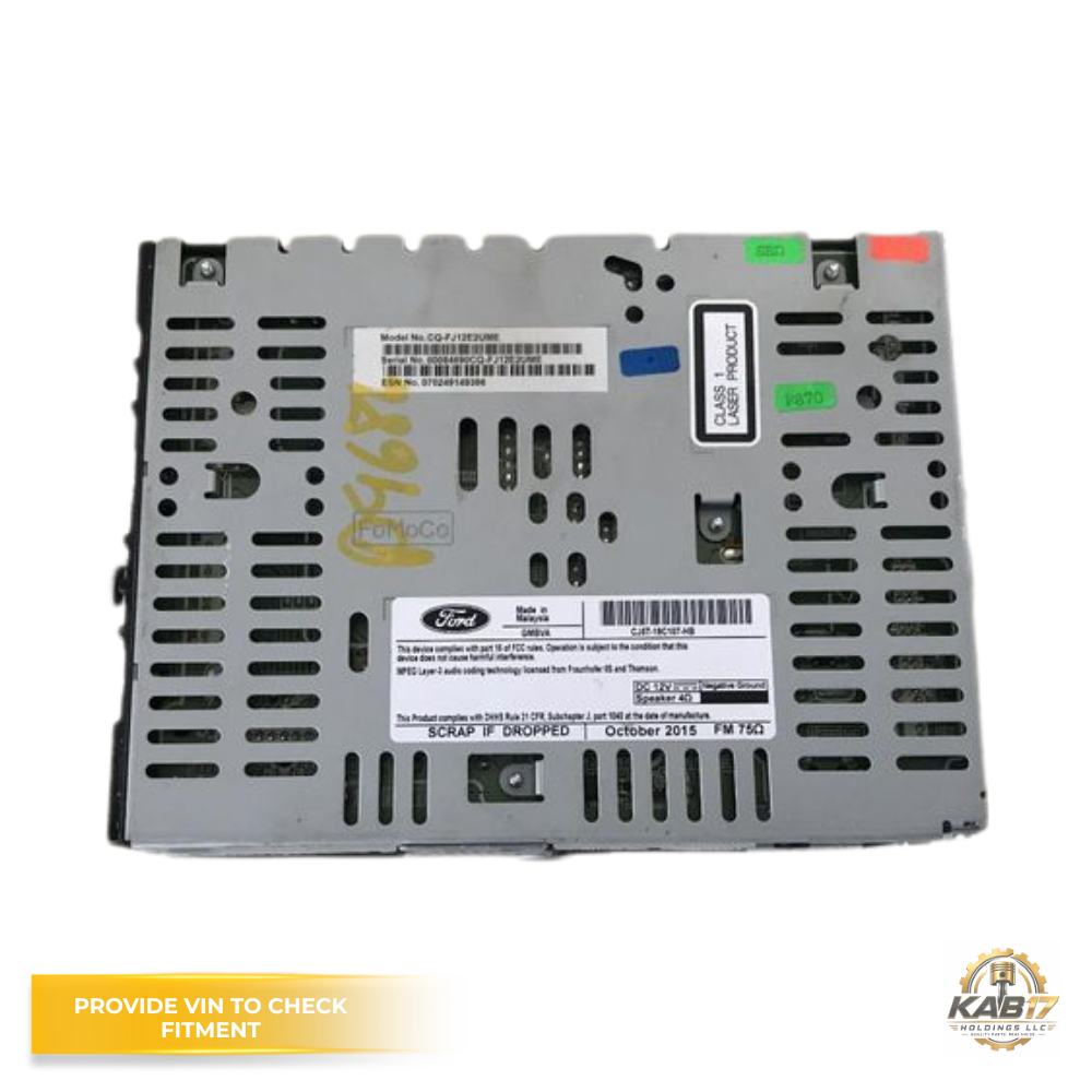 2015–2016 Ford Escape AM FM CD Radio Receiver OEM CJ5T-19C107-HB — view 1