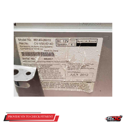 2012 Toyota Camry Radio Display & Receiver OEM 57012 — view 2