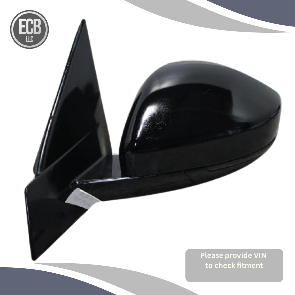 2014–2019 Land Rover Range Rover Evoque Left Power Mirror Black OEM — view 1