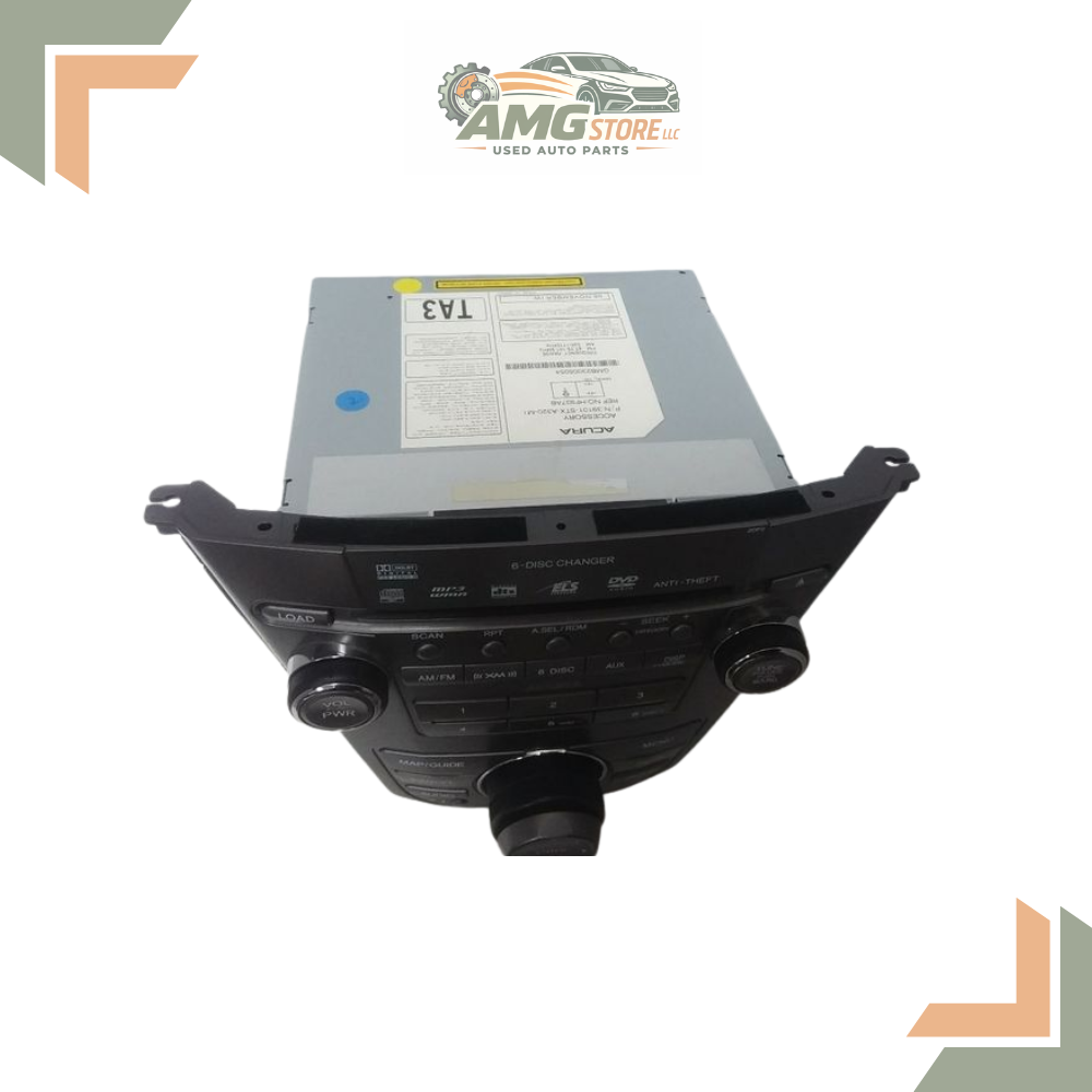 2007–2009 ACURA MDX NAVIGATION 6 CD AM/FM DVD RADIO PLAYER 2DF0 OEM 07 08 09 — view 2