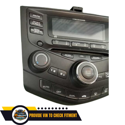 2003–2007 Honda Accord Radio AM FM Climate Control Temperature Panel OEM — view 3