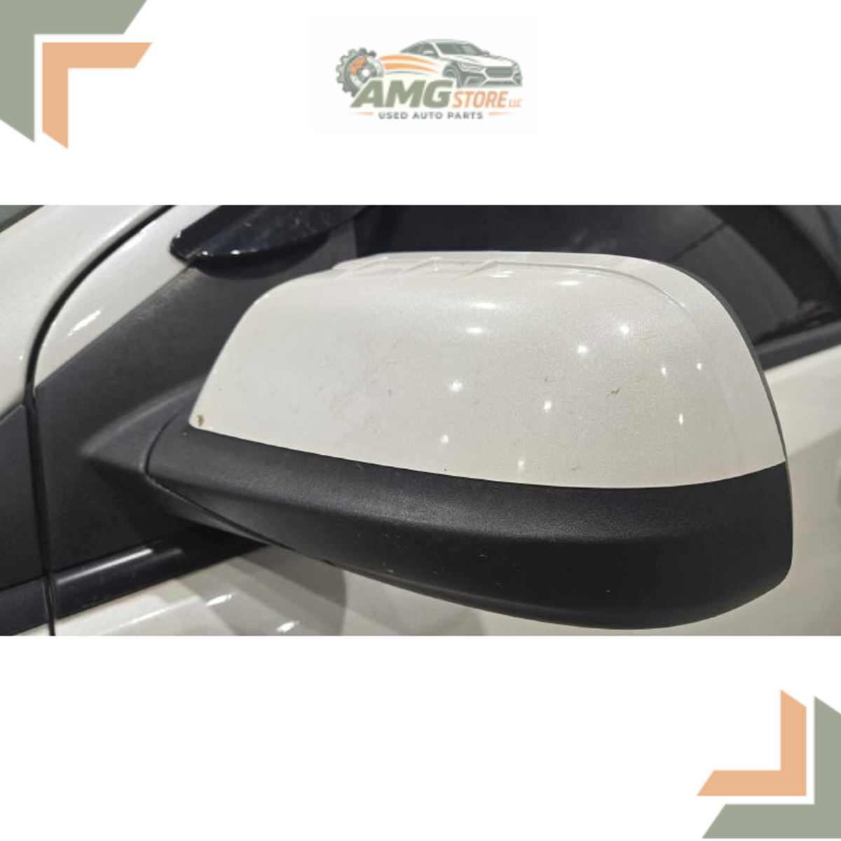 2011–2014 Ford Edge Left Hand Driver Side View Door Mirror Power OEM White LH — view 2