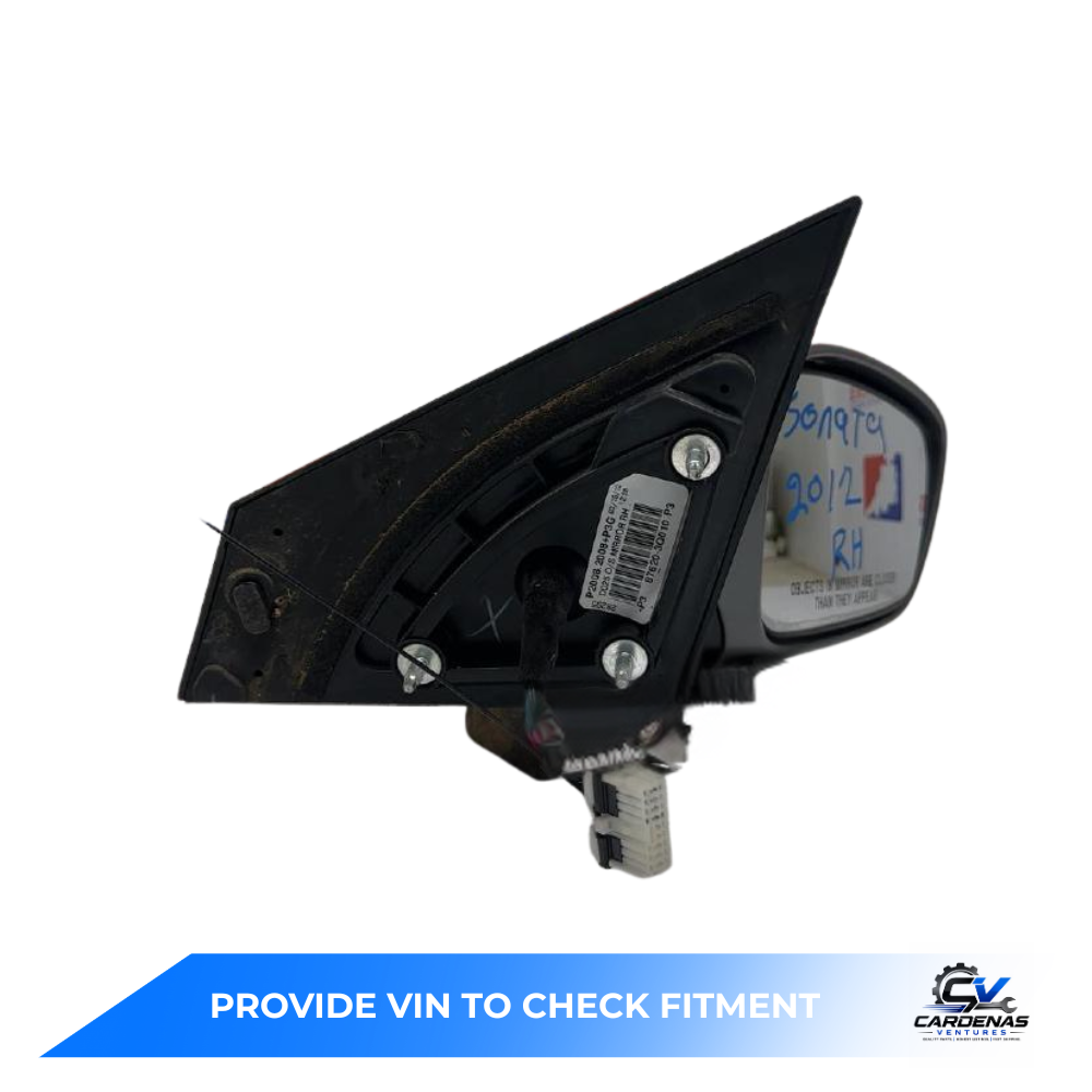 2011–2014 Hyundai Sonata RH Passenger Side Power View Mirror Assembly OEM — view 3