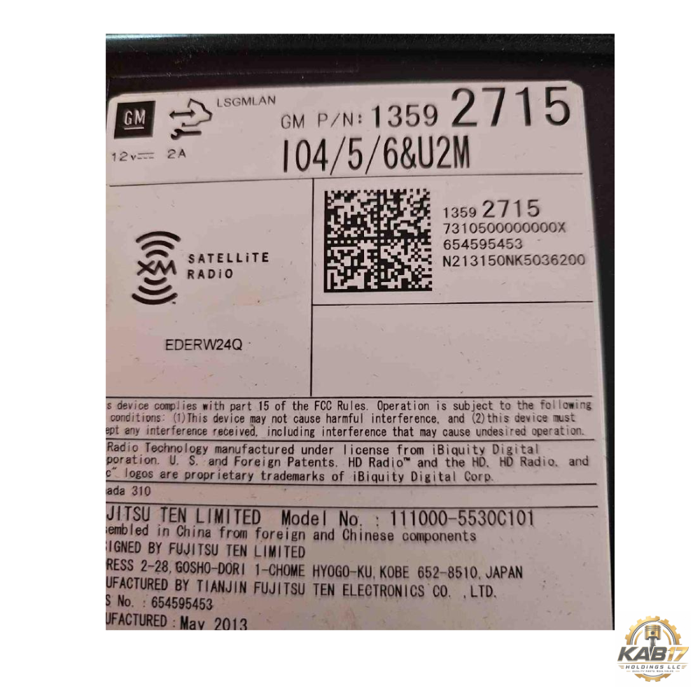 2014–2015 Chevrolet Silverado 1500 Radio Receiver OEM — view 2