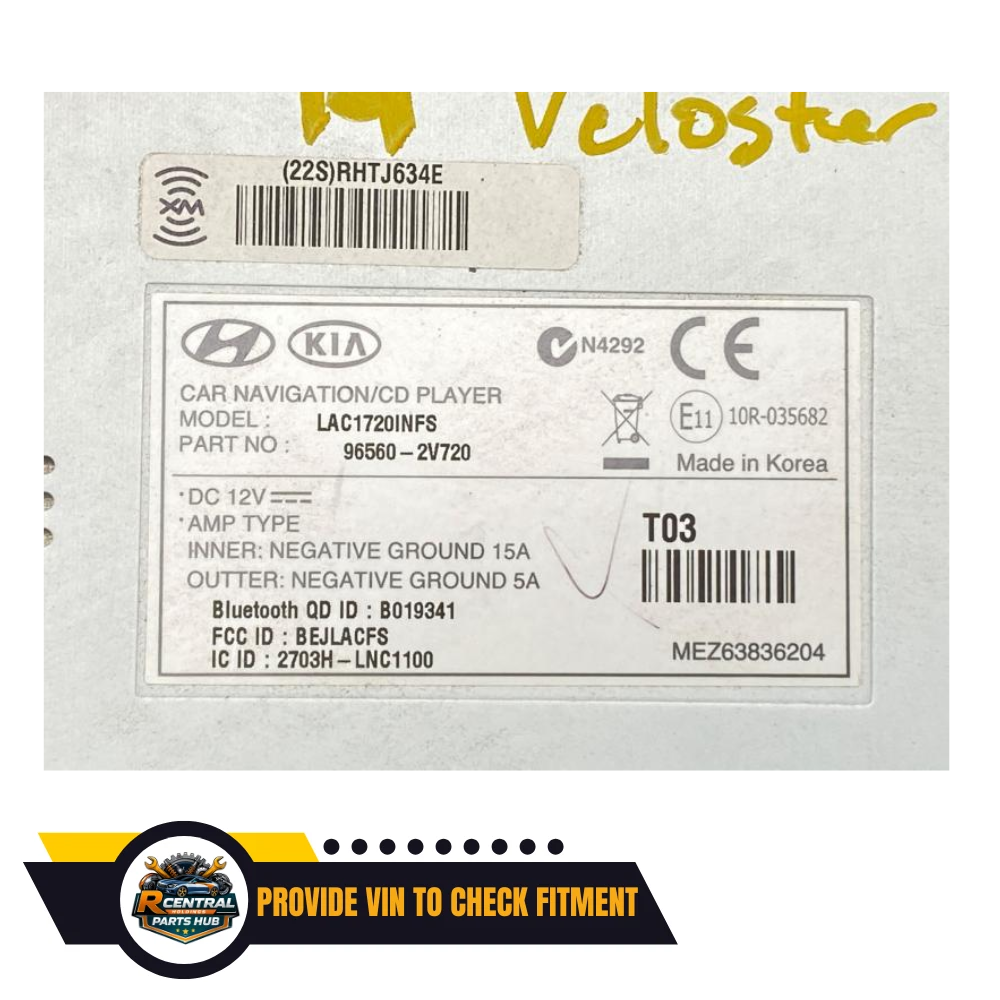 2012–2015 Hyundai Veloster Radio Display Receiver Satellite CD OEM — view 3