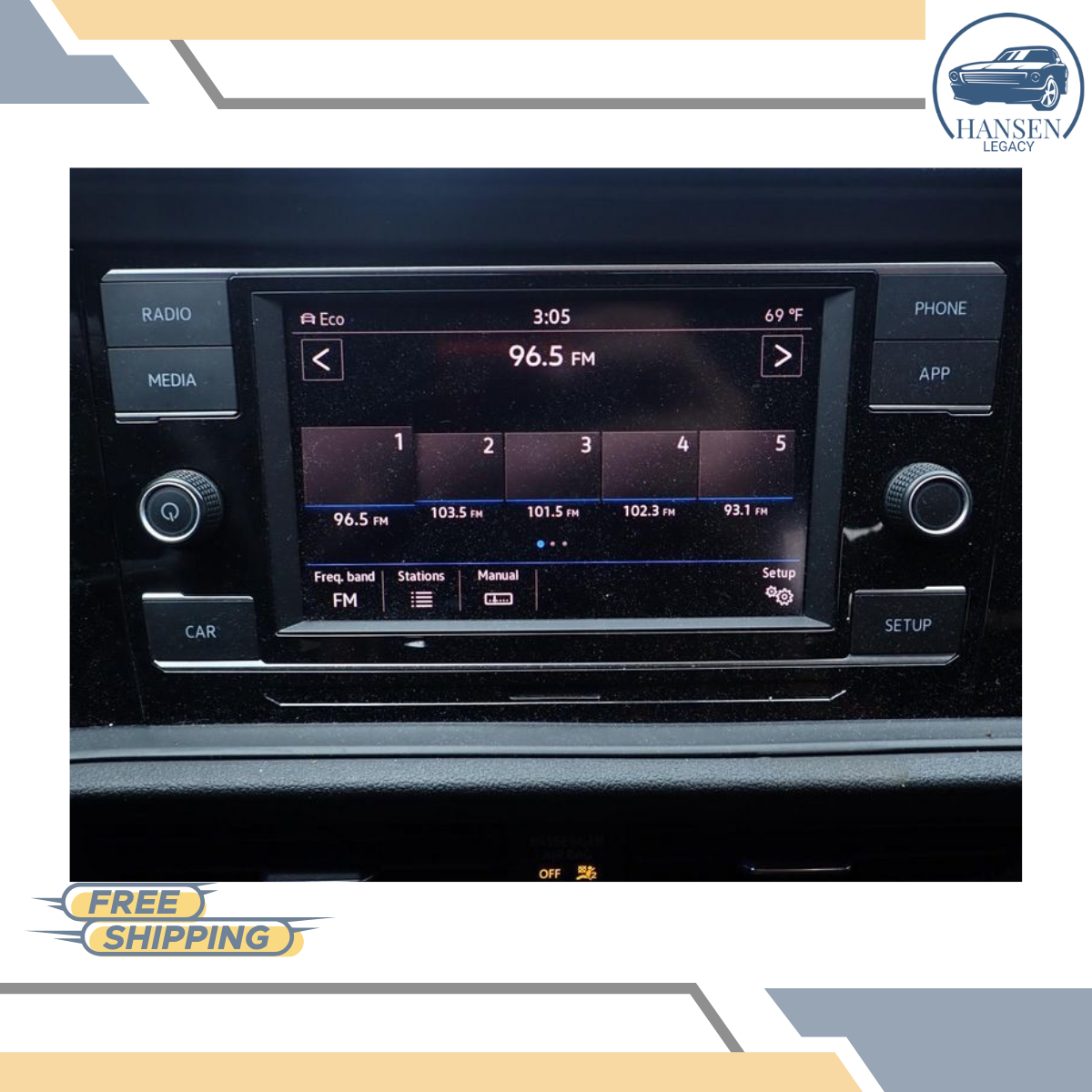 2019 Volkswagen Jetta Radio Receiver 6.5" Dash Display ID 17A035868 Tested — view 1