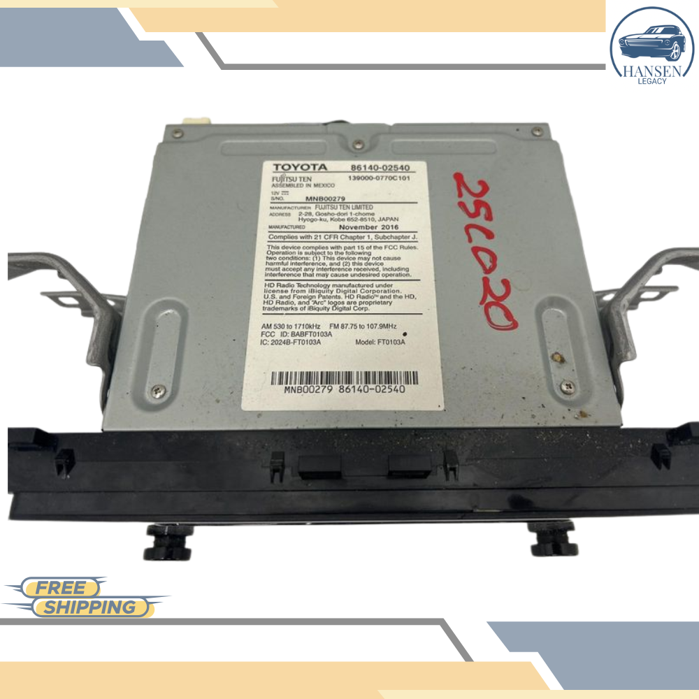 2017–2019 Toyota Corolla Radio Display Receiver 100638 OEM — view 2