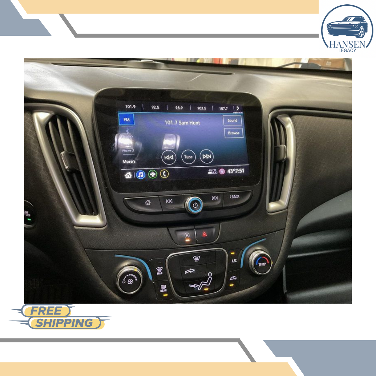 2019–2023 Chevrolet Malibu Dash Info Display Screen OEM 84537167 — view 1