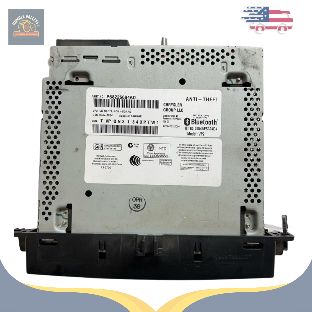 2015–2016 Chrysler 200 Dash Radio Display Screen OEM — view 2