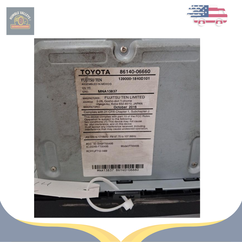 2015–2017 Toyota Camry Radio Touch Screen Display & Receiver OEM — view 2