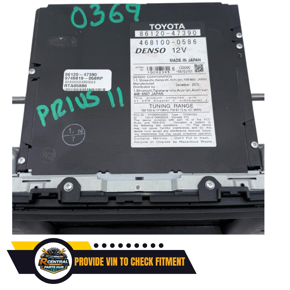 2010–2011 TOYOTA PRIUS DISPLAY SCREEN DASH MOUNTED NAVIGATION SATELLITE OEM — view 3
