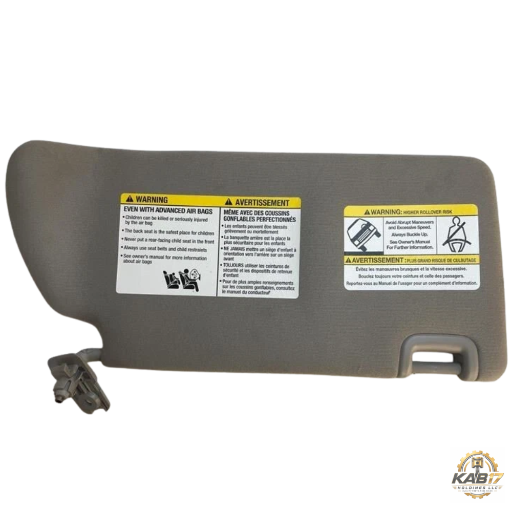 2013–2021 Nissan Frontier Left Driver Sun Visor Sunvisor Gray OEM — view 1