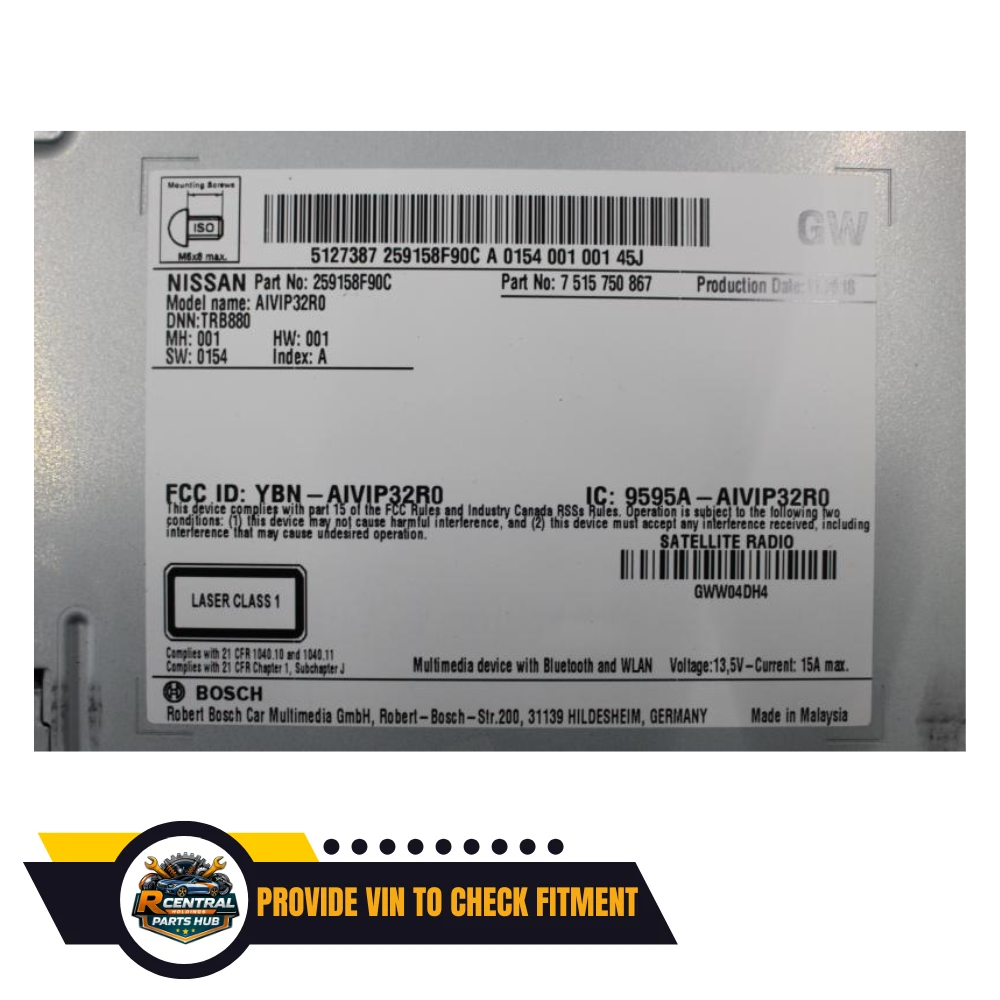 2018–2020 Nissan Rogue AM FM CD Radio Display Receiver NAVIGATION OEM — view 2