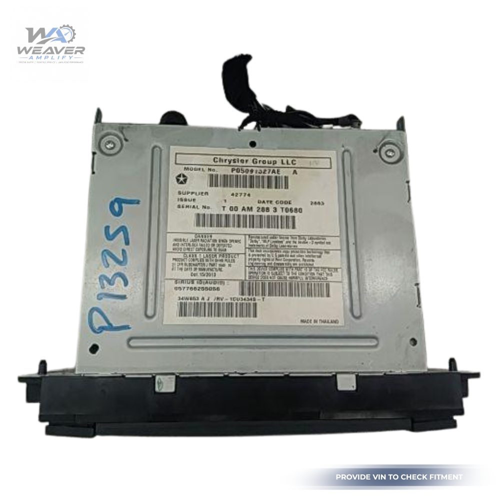 2012–2019 Chrysler Town & Country Radio Multimedia Satellite AM FM CD RBZ OEM — view 3