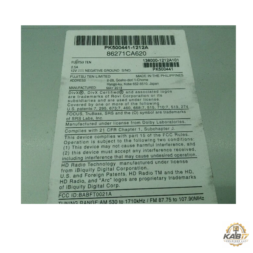 2013 Subaru BRZ AM FM CD Navigation Radio Receiver OEM — view 2