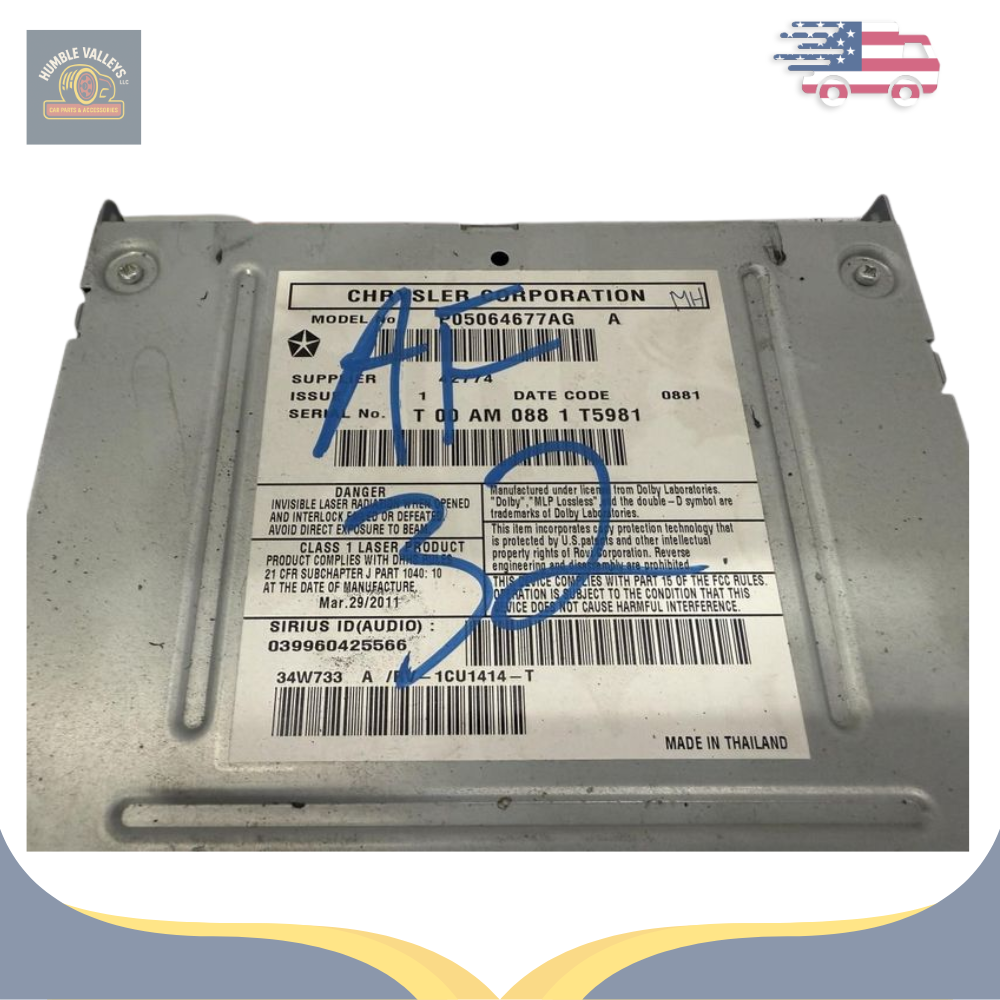 2011–2014 Chrysler 200 AM/FM/DVD Radio CD Player Receiver RBZ OEM — view 3
