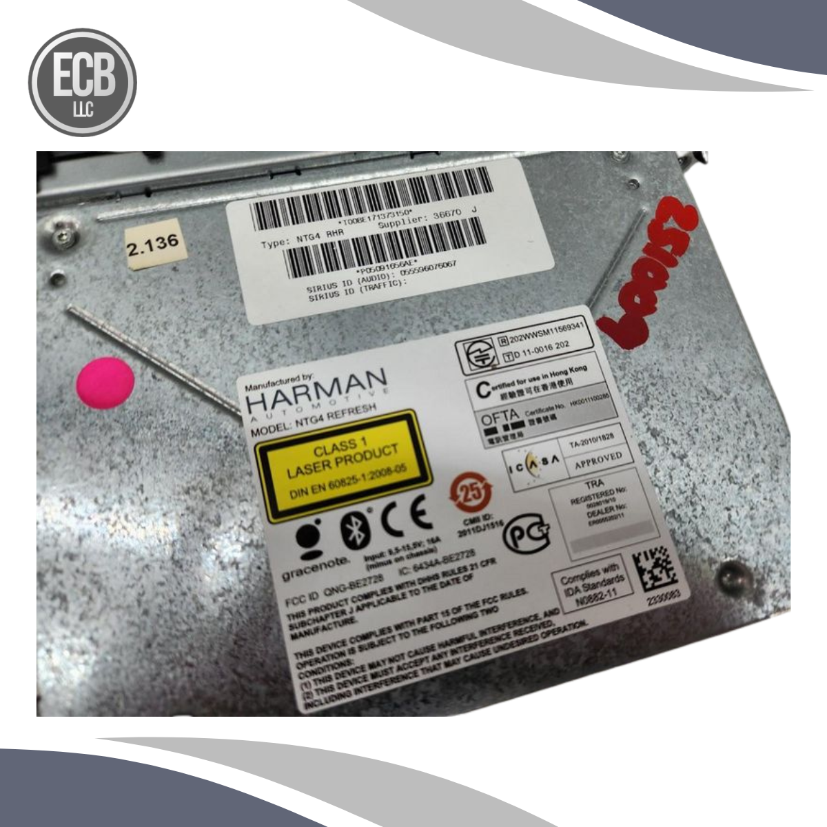 2013–2014 Dodge Challenger UConnect Navigation Radio RHR OEM — view 2