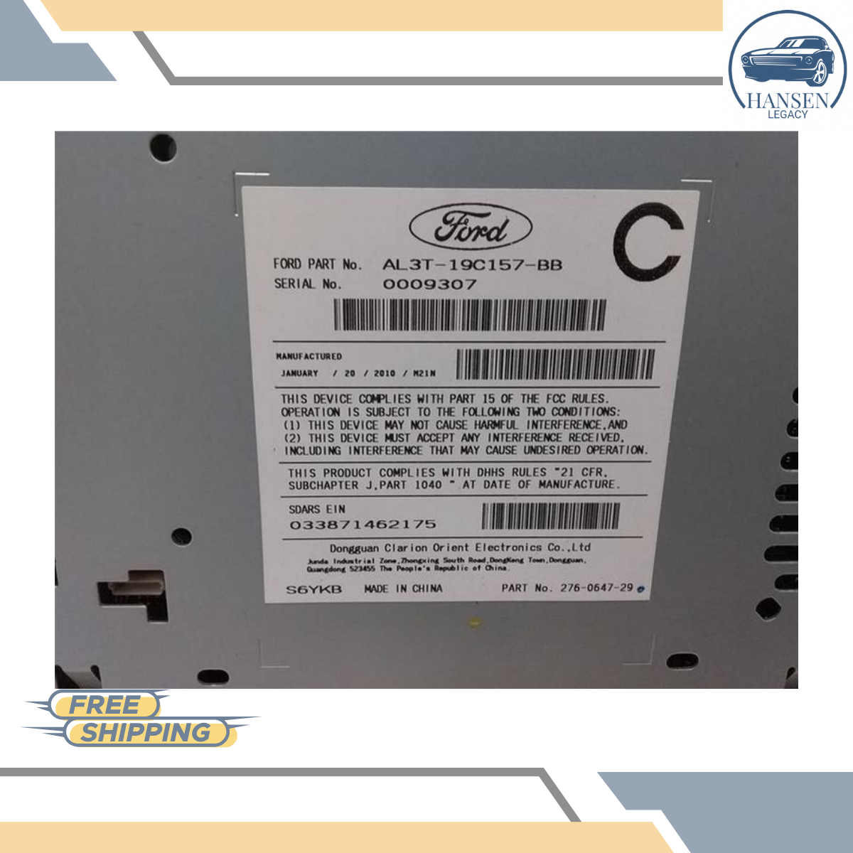 2010 Ford F150 AM-FM-CD-MP3-s<wbr/>ingle disc Radio Receiver Satellite AL3T-19C157-BB — view 5