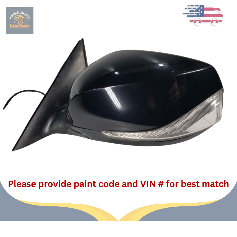 2014–2021 Infiniti Q50 Left Driver Side View Door Mirror Power Black OEM LH — view 1
