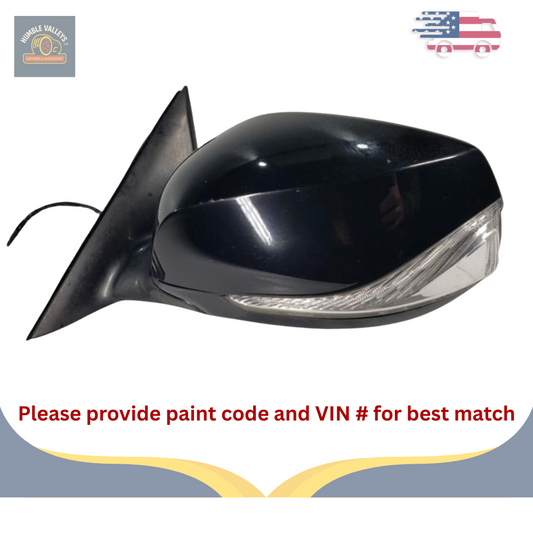 2014–2021 Infiniti Q50 Left Driver Side View Door Mirror Power Black OEM LH — view 1