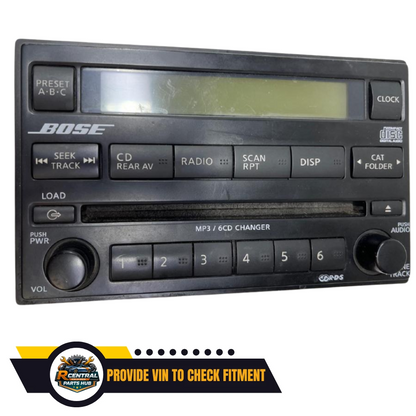 2005–2007 NISSAN PATHFINDER RADIO AM FM 6 DISC CD PLAYER OEM 28185-EA420 — view 2