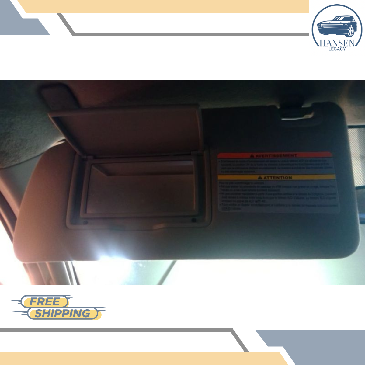 2013–2021 Nissan Frontier Left Driver Side without Illumination Sun Visor Gray — view 4