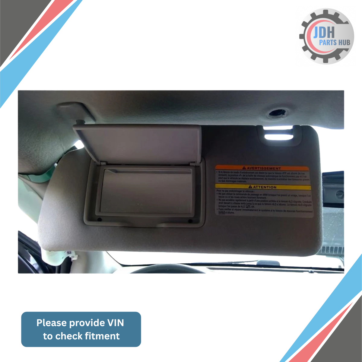 2013–2021 Nissan Frontier Left Driver Side Sun Visor Gray OEM LH — view 1