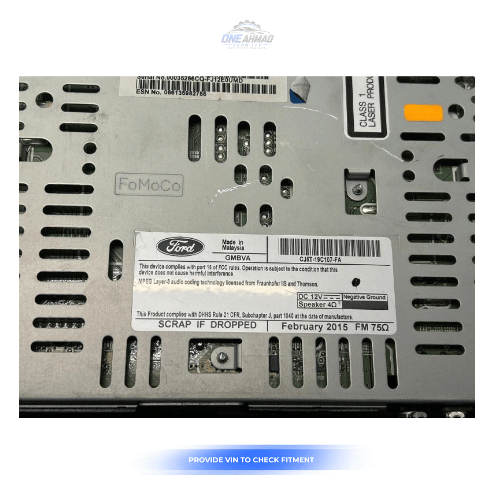 2015–2016 Ford Escape Radio Receiver CJ5T-19C107-FA OEM — view 3
