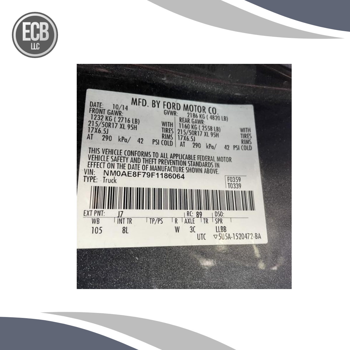 2015–2017 Ford Transit 150/250/350 Front Dash 4.2" Info Display Screen OEM — view 5