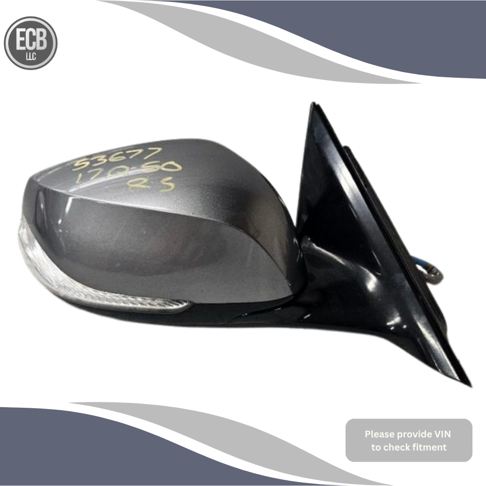 2014–2021 Infiniti Q50 Right Passenger Side Door Mirror Heated Gray — view 1